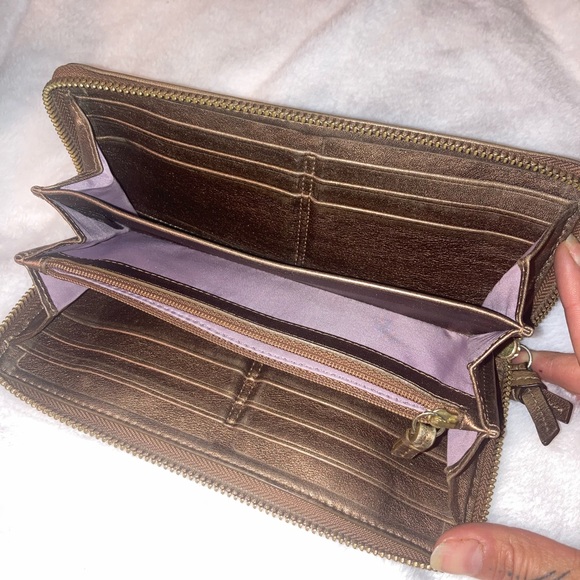 Coach Bronze Wallet with Gold Buckles - Picture 5 of 6